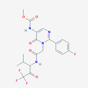 molecular formula C20H20F4N4O5 B118273 3-Aminopyrimidine-tfmk CAS No. 154753-62-5