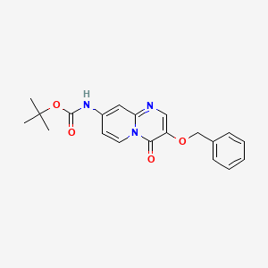 molecular formula C20H21N3O4 B11827336 tert-Butyl (3-(benzyloxy)-4-oxo-4H-pyrido[1,2-a]pyrimidin-8-yl)carbamate 