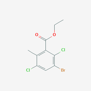 molecular formula C10H9BrCl2O2 B11827378 Ethyl 3-bromo-2,5-dichloro-6-methylbenzoate 