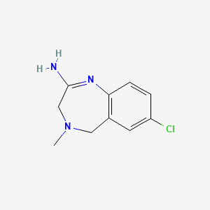 molecular formula C10H12ClN3 B11827414 7-Chloro-4-methyl-3,5-dihydro-1,4-benzodiazepin-2-amine 