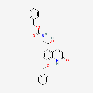 molecular formula C26H24N2O5 B11827447 benzyl (R)-(2-(8-(benzyloxy)-2-oxo-1,2-dihydroquinolin-5-yl)-2-hydroxyethyl)carbamate 