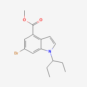 molecular formula C15H18BrNO2 B11827460 methyl 6-bromo-1-(pentan-3-yl)-1H-indole-4-carboxylate 