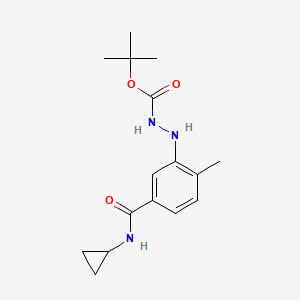molecular formula C16H23N3O3 B11827461 Tert-butyl 2-(5-(cyclopropylcarbamoyl)-2-methylphenyl)hydrazine-1-carboxylate 