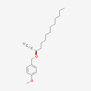 molecular formula C22H34O2 B11827463 Benzene, 1-[[[(1R)-1-ethynyldodecyl]oxy]methyl]-4-methoxy- 