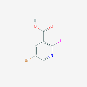 molecular formula C6H3BrINO2 B11827525 5-Bromo-2-iodonicotinic acid 