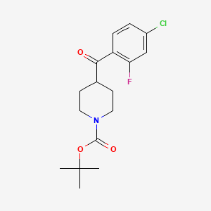 molecular formula C17H21ClFNO3 B11827594 Tert-butyl 4-(4-chloro-2-fluorobenzoyl)piperidine-1-carboxylate 