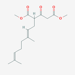 molecular formula C17H26O5 B11827612 Pentanedioic acid, 2-[(2E)-3,7-dimethyl-2,6-octadien-1-yl]-3-oxo-, 1,5-dimethyl ester 