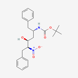 molecular formula C23H30N2O5 B11827624 Carbamic acid, N-[(1S,3S,4S)-3-hydroxy-4-nitro-5-phenyl-1-(phenylmethyl)pentyl]-, 1,1-dimethylethyl ester 