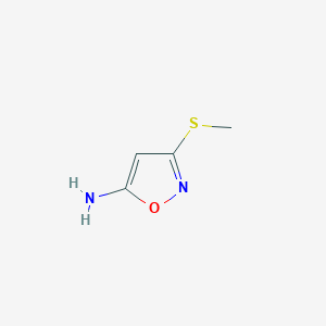 molecular formula C4H6N2OS B11827637 3-(Methylthio)isoxazol-5-amine 