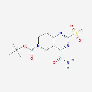 molecular formula C14H20N4O5S B11827697 Tert-butyl 4-carbamoyl-2-(methylsulfonyl)-7,8-dihydropyrido[4,3-D]pyrimidine-6(5H)-carboxylate 