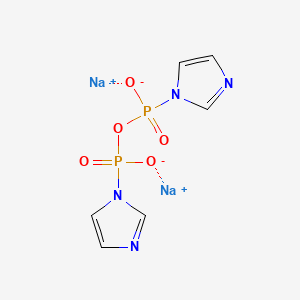 molecular formula C6H6N4Na2O5P2 B11827747 Disodium;imidazol-1-yl-[imidazol-1-yl(oxido)phosphoryl]oxyphosphinate 