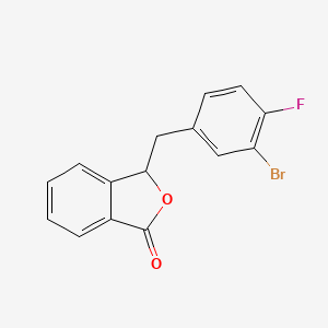 molecular formula C15H10BrFO2 B11827797 3-(3-Bromo-4-fluorobenzyl)isobenzofuran-1(3H)-one 