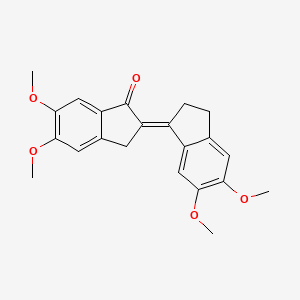 molecular formula C22H22O5 B11827837 (2E)-2-(2,3-Dihydro-5,6-dimethoxy-1H-inden-1-ylidene)-2,3-dihydro-5,6-dimethoxy-1H-inden-1-one 