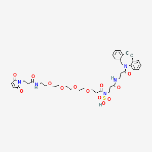 molecular formula C39H47N5O13S B11827909 N-[15-({2-[(3-{2-azatricyclo[10.4.0.0,]hexadeca-1(16),4,6,8,12,14-hexaen-10-yn-2-yl}-3-oxopropyl)carbamoyl]ethyl}(sulfo)amino)-15-oxo-3,6,9,12-tetraoxapentadecan-1-yl]-3-(2,5-dioxo-2,5-dihydro-1H-pyrrol-1-yl)propanamide 
