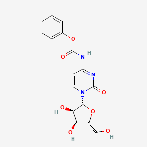 molecular formula C16H17N3O7 B11827910 phenyl N-[1-[(2R,3R,4S,5R)-3,4-dihydroxy-5-(hydroxymethyl)oxolan-2-yl]-2-oxopyrimidin-4-yl]carbamate 