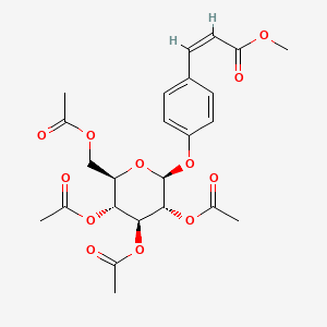 molecular formula C24H28O12 B11828000 methyl (Z)-3-[4-[(2S,3R,4S,5R,6R)-3,4,5-triacetyloxy-6-(acetyloxymethyl)oxan-2-yl]oxyphenyl]prop-2-enoate 