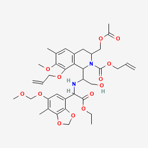 molecular formula C37H48N2O13 B11828018 prop-2-enyl 3-(acetyloxymethyl)-1-[1-[[2-ethoxy-1-[6-(methoxymethoxy)-7-methyl-1,3-benzodioxol-4-yl]-2-oxoethyl]amino]-2-hydroxyethyl]-7-methoxy-6-methyl-8-prop-2-enoxy-3,4-dihydro-1H-isoquinoline-2-carboxylate 