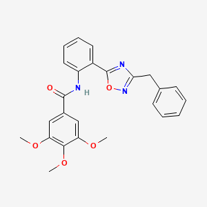 molecular formula C25H23N3O5 B1182809 N-[2-(3-benzyl-1,2,4-oxadiazol-5-yl)phenyl]-3,4,5-trimethoxybenzamide 