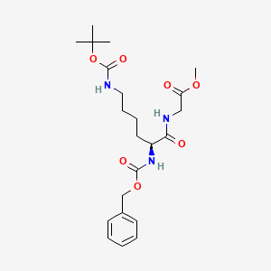 molecular formula C22H33N3O7 B11828090 Glycine, N6-[(1,1-dimethylethoxy)carbonyl]-N2-[(phenylmethoxy)carbonyl]-L-lysyl-, methyl ester 