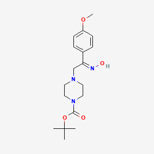 molecular formula C18H27N3O4 B11828124 tert-butyl 4-[(2Z)-2-(hydroxyimino)-2-(4-methoxyphenyl)ethyl]piperazine-1-carboxylate 