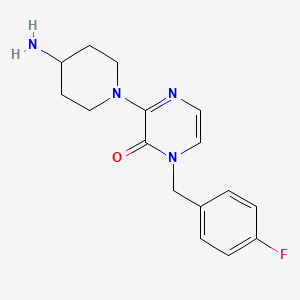 molecular formula C16H19FN4O B11828195 3-(4-Aminopiperidin-1-yl)-1-(4-fluorobenzyl)pyrazin-2(1H)-one 