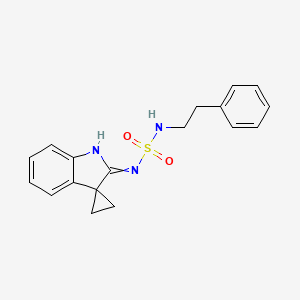 molecular formula C18H19N3O2S B11828239 N-(2-phenylethyl)({1',2'-dihydrospiro[cyclopropane-1,3'-indol]-2'-ylidene}amino)sulfonamide 