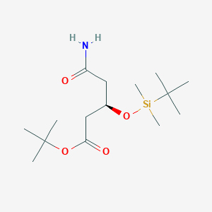 molecular formula C15H31NO4Si B11828277 tert-Butyl (R)-5-amino-3-((tert-butyldimethylsilyl)oxy)-5-oxopentanoate 