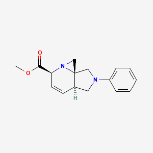 molecular formula C16H18N2O2 B11828278 methyl (3aR,6S,8aR)-2-phenyl-2,3,3a,6-tetrahydro-1H,8H-azirino[1,2-a]pyrrolo[3,4-b]pyridine-6-carboxylate 