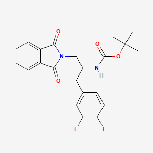 molecular formula C22H22F2N2O4 B11828328 Carbamic acid, N-[(1S)-2-(3,4-difluorophenyl)-1-[(1,3-dihydro-1,3-dioxo-2H-isoindol-2-yl)methyl]ethyl]-, 1,1-dimethylethyl ester 