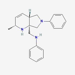 molecular formula C21H25N3 B11828441 N-{[(2R,4aR,7aR)-2-methyl-6-phenyl-1H,2H,4aH,5H,6H,7H,7aH-pyrrolo[3,4-b]pyridin-7a-yl]methyl}aniline 