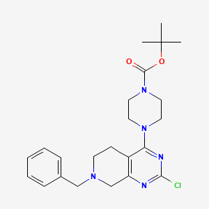 molecular formula C23H30ClN5O2 B11828446 tert-Butyl 4-(7-benzyl-2-chloro-5,6,7,8-tetrahydropyrido[3,4-d]pyrimidin-4-yl)piperazine-1-carboxylate 