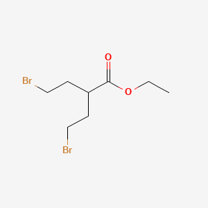 molecular formula C8H14Br2O2 B11828512 Ethyl 4-bromo-2-(2-bromoethyl)butanoate 