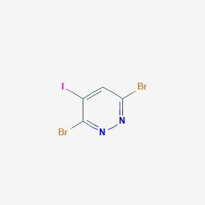 molecular formula C4HBr2IN2 B11828578 3,6-Dibromo-4-iodopyridazine 