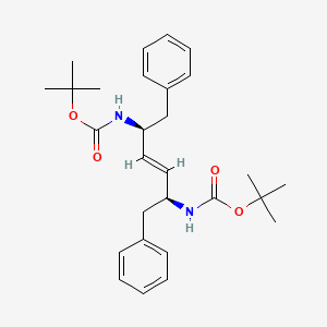 molecular formula C28H38N2O4 B11828682 di-tert-butyl ((2S,5S,E)-1,6-diphenylhex-3-ene-2,5-diyl)dicarbamate 