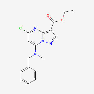 molecular formula C17H17ClN4O2 B11828685 Ethyl 7-(benzyl(methyl)amino)-5-chloropyrazolo[1,5-a]pyrimidine-3-carboxylate 