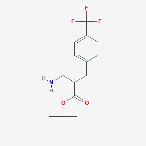 molecular formula C15H20F3NO2 B11828699 Tert-butyl 2-(aminomethyl)-3-(4-(trifluoromethyl)phenyl)propanoate CAS No. 925889-77-6