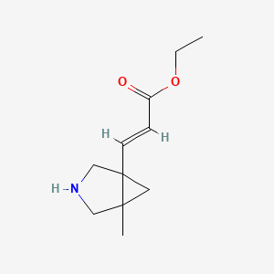 molecular formula C11H17NO2 B11828734 ethyl (2E)-3-{5-methyl-3-azabicyclo[3.1.0]hexan-1-yl}prop-2-enoate 