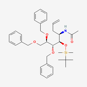 molecular formula C37H51NO5Si B11828795 N-((4R,5R,6R,7R)-6,7,8-tris(benzyloxy)-5-((tert-butyldimethylsilyl)oxy)oct-1-en-4-yl)acetamide 