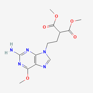 molecular formula C13H17N5O5 B11828824 dimethyl 2-(2-(2-amino-6-methoxy-9H-purin-9-yl)ethyl)malonate 