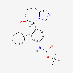 molecular formula C25H29N3O3 B11828862 tert-Butyl (6-((5R,6R)-6-hydroxy-6,7,8,9-tetrahydro-5H-imidazo[1,5-a]azepin-5-yl)-[1,1'-biphenyl]-3-yl)carbamate 