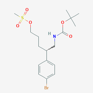 molecular formula C17H26BrNO5S B11828908 Carbamic acid,N-[(2S)-2-(4-bromophenyl)-5-[(methylsulfonyl)oxy]pentyl]-, 1,1-dimethylethyl ester 