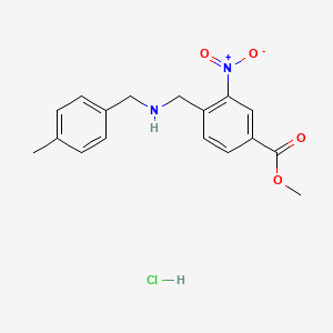 molecular formula C17H19ClN2O4 B11828956 Methyl 4-(((4-methylbenzyl)amino)methyl)-3-nitrobenzoate hydrochloride 