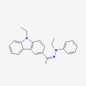 molecular formula C23H23N3 B11828986 N-ethyl-N-[(Z)-(9-ethylcarbazol-3-yl)methylideneamino]aniline 