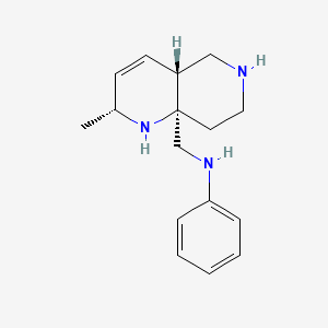 molecular formula C16H23N3 B11828991 N-{[(2R,4aR,8aR)-2-methyl-1,2,4a,5,6,7,8,8a-octahydro-1,6-naphthyridin-8a-yl]methyl}aniline 
