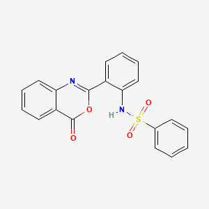 molecular formula C20H14N2O4S B11829032 N-[2-(4-oxo-3,1-benzoxazin-2-yl)phenyl]benzenesulfonamide CAS No. 10128-51-5