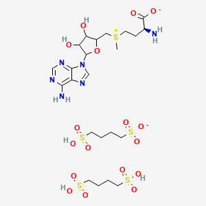 molecular formula C23H41N6O17S5- B11829132 butane-1,4-disulfonic acid (2S)-2-amino-4-({[5-(6-amino-9H-purin-9-yl)-3,4-dihydroxyoxolan-2-yl]methyl}(methyl)sulfaniumyl)butanoate 4-sulfobutane-1-sulfonate 
