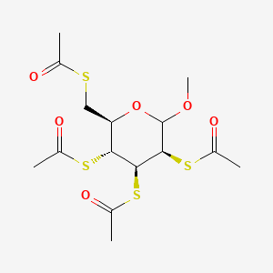 molecular formula C15H22O6S4 B11829209 Methyl 2,3,4,6-tetra-O-acetyl-a-D-thiomannopyranoside 