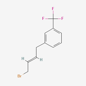 molecular formula C11H10BrF3 B11829210 Benzene, 1-[(2E)-4-bromo-2-buten-1-yl]-3-(trifluoromethyl)- 