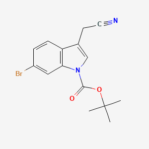 molecular formula C15H15BrN2O2 B11829213 Tert-butyl 6-bromo-3-(cyanomethyl)-1H-indole-1-carboxylate 