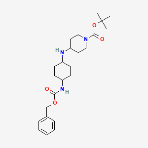 molecular formula C24H37N3O4 B11829416 Tert-butyl 4-((4-(((benzyloxy)carbonyl)amino)cyclohexyl)amino)piperidine-1-carboxylate 